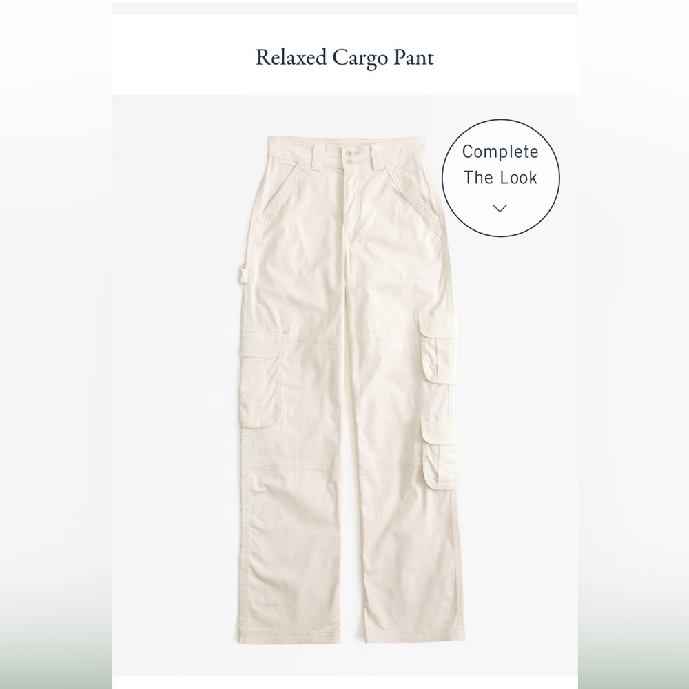 Women's Cream Relaxed Cargo Pants